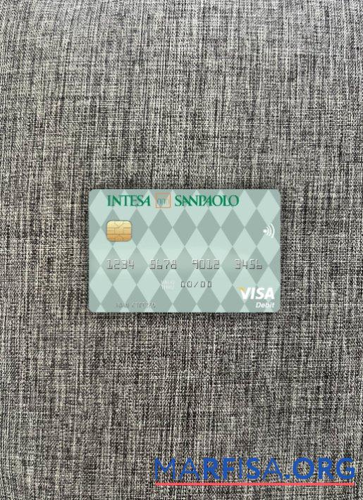 Downloadable Italy Intesa Sanpaolo visa debit card photolook front download for verification